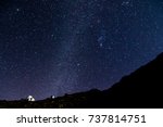 dark sky at night with the milky way stars at the international astronomical observatory of roque de los muchachos in the spanish island of la palma at the canary islands