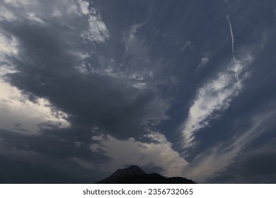 Dark sky with rain clouds
