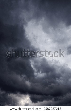 dark sky with rain clouds, dark dramatic clouds in the sky, dark storm clouds with a black sky background, AI