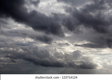 Dark sky with storm clouds