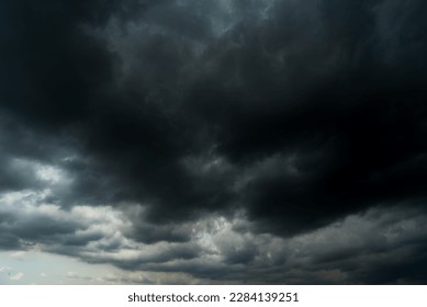 Dark sky with stormy clouds. Dramatic sky ,Dark clouds before a thunder-storm.