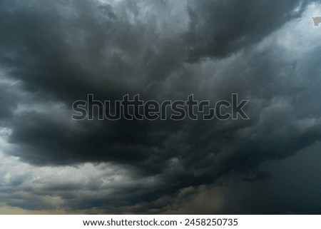  Dark sky with stormy clouds. Dramatic sky rain,Dark clouds before a thunder-storm.