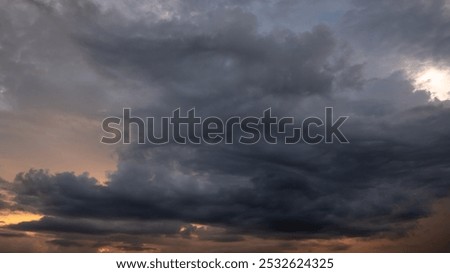 Dark sky with stormy clouds. Dramatic sky rain,Dark clouds before a thunder-storm.