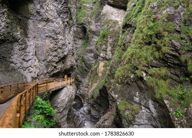 dark small gap between mountains