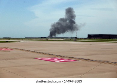 Dark Smoke At Dallas Fort Worth Airport