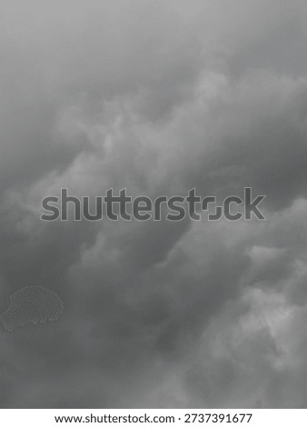 Dark Storm Clouds Background, Dramatic Overcast Sky Texture, Moody Weather Atmosphere Before Rain, Abstract Gray Cloudscape