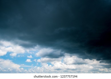 dark storm clouds with background,Dark clouds before a thunder-storm.