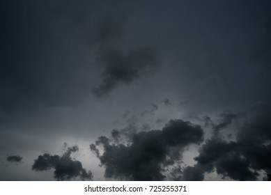 dark storm clouds with background,Dark clouds before a thunder-storm.