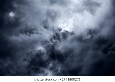 Dark storm clouds. Dramatic cinematic thunderclouds.