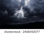 dark storm clouds in the evening sky