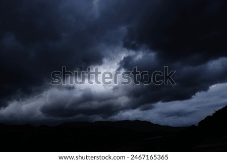 dark storm clouds in the evening sky