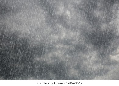 Dark Storm Clouds With Falling Rain