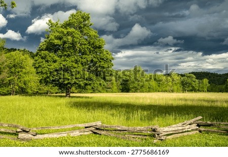 Dark Storm Clouds Gather Over Cades Cove in Great Smoky Mountains National Park