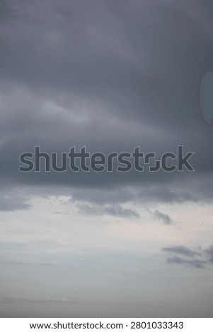 Dark Storm Clouds Over Sky Before Rain, Dramatic Weather Background With Copy Space