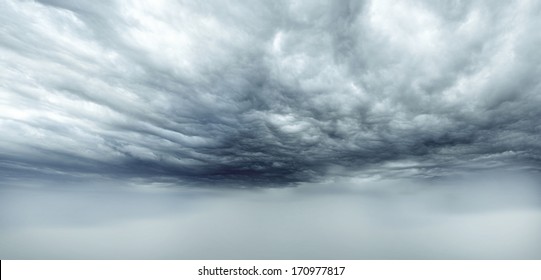 Dark Storm Clouds Sky. Copy Space Below