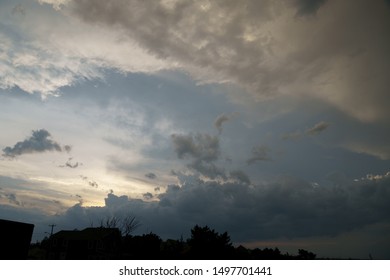 dark storm clouds at sunset
