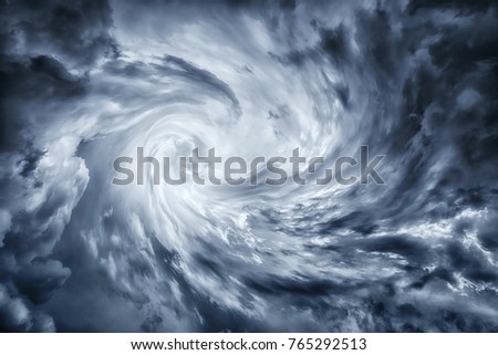dark stormy cloudscape of hurricane vortex