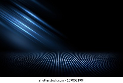 Dark street, wet asphalt, reflections of rays in the water. Abstract dark blue background, smoke, smog. Empty dark scene, neon light, spotlights. Concrete floor - Shutterstock ID 1590021904