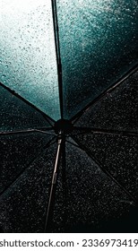 dark theme rain drop on umbrella like milky way