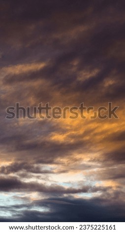 Dark and threatening sky, after a thunderstorm, during the sunset