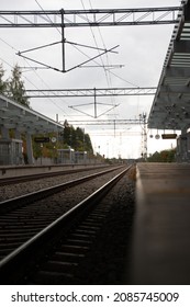 dark trainstation in northern sweden