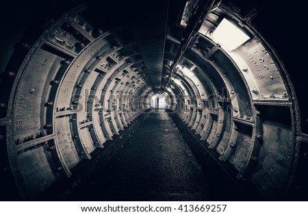 Dark tunnel with interesting structures