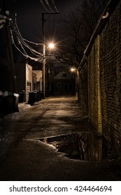 Dark Urban Alley At Night