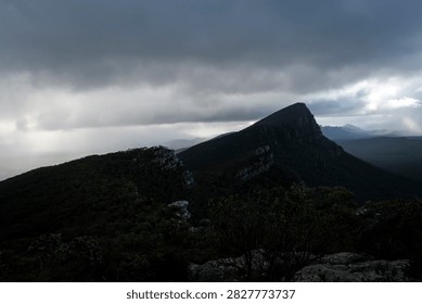 Dark view at the top of Mount Abrupt. 