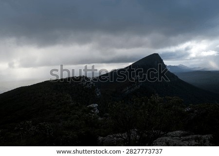 Dark view at the top of Mount Abrupt. 