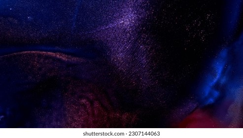 Dark violet blue shiny defocused abstract background. Closeup black purple twinkling ink. Dark shining lilac wallpaper texture. Glamour blur glow. Glittering paint. Fluid art backdrop. Shimmer artwork - Shutterstock ID 2307144063