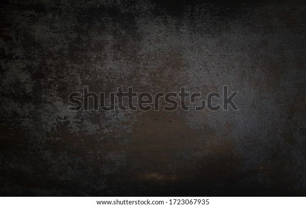dark wall background. Empty workplace, in front
of an abstract package.