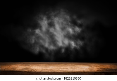 dark wall background, on the background of an old wooden table - Shutterstock ID 1828210850