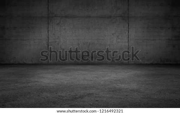 暗い壁コンクリートのガレージルームモダンな背景シーン 床付き の写真素材 今すぐ編集