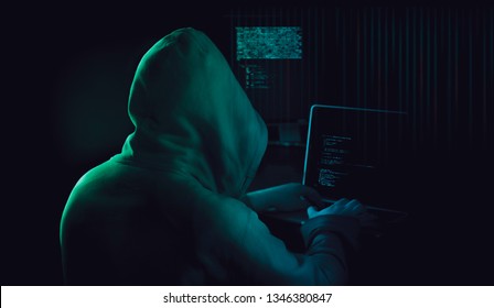 dark web hooded hacker  cyber war concept 