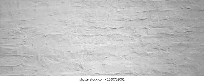 Dark White Brick Wall Background, Old Stone Brickwork Plaster Te