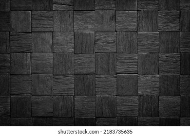 Dark Wooden Background, Black Wall From Wooden Bars