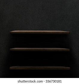 Dark Wooden Background Texture. Wood Shelf, Grunge Industrial Interior