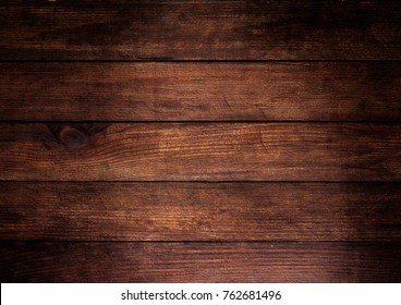 Dark Wooden Texture. Wood Brown Texture. Background Old Panels. Retro Wooden Table. Rustic Background. Vintage Colored Surface.