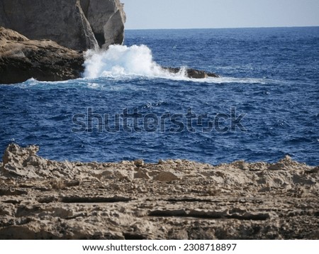 darkblue Seaside Gozo Waves breaking