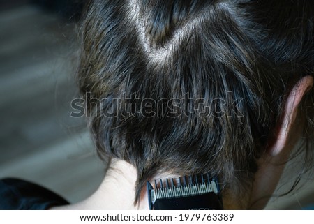 Image, Stock Photo myLOVE Bangs Haircut