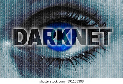 Darknet Eye Looks At Viewer Concept Background.