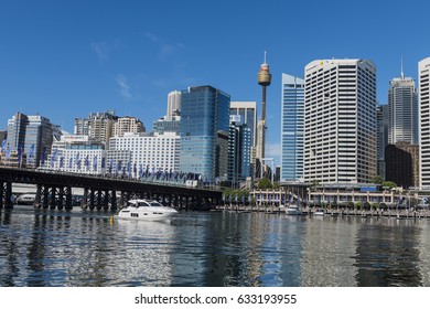 Darling Harbour, Sydney, Australia - March 27, 2017. View of Darling Harbour, Sydney CBD, New South Wales, Australia. - Shutterstock ID 633193955