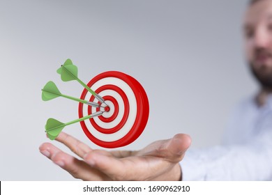 Dart arrow on target dartboard, Business success concept. - Shutterstock ID 1690962910