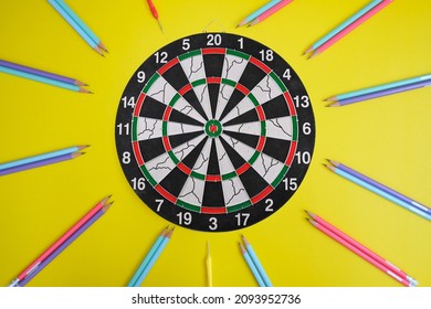 Dart Board Desk Workspace Target Successful Stock Photo 2093952736 ...