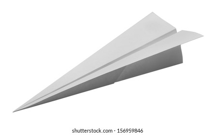 Dart Paper Airplane Isolated On White Background.