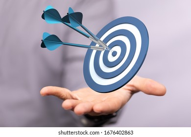 Dart Target Arrow Hitting On Bullseye Which Is The Ultimate Goal That Everyone Wants
