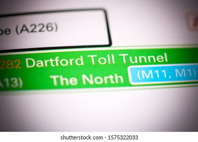 Dartford Toll Tunnel. United Kingdom On A Map