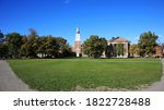 Dartmouth College campus scenery in fall, Hanover, New Hampshire, USA