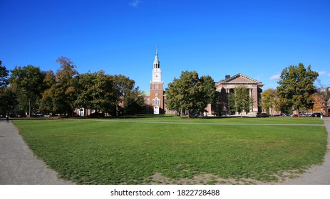 Dartmouth College campus scenery in fall, Hanover, New Hampshire, USA