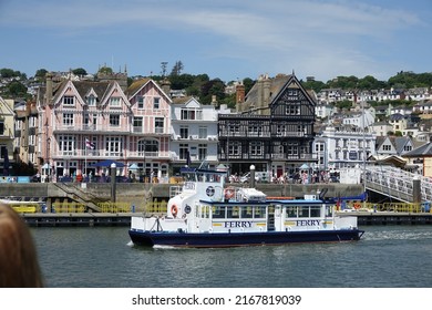 Dartmouth England June 2022. Passenger pleasure ferry sailing the river Dart between Dartmouth and Kingswear. 